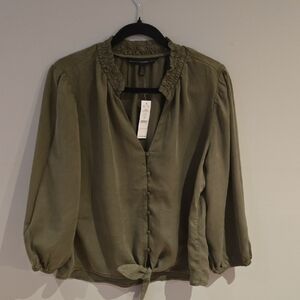 White House Black Market Sage Blouse